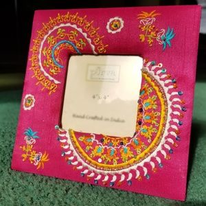 Pink Embroidered Photo Frame NWT